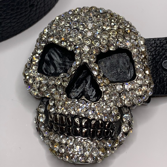 Chrome Angel Swarovski Crystal Skull Belt (Rare) - Picture 5 of 9